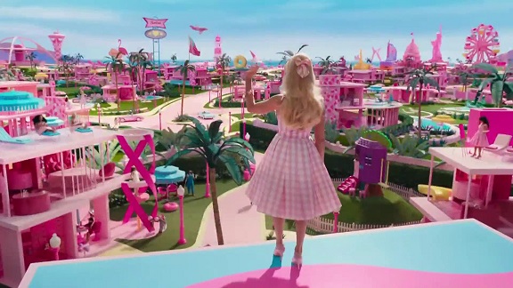 Picture of Barbieland from the film Barbie